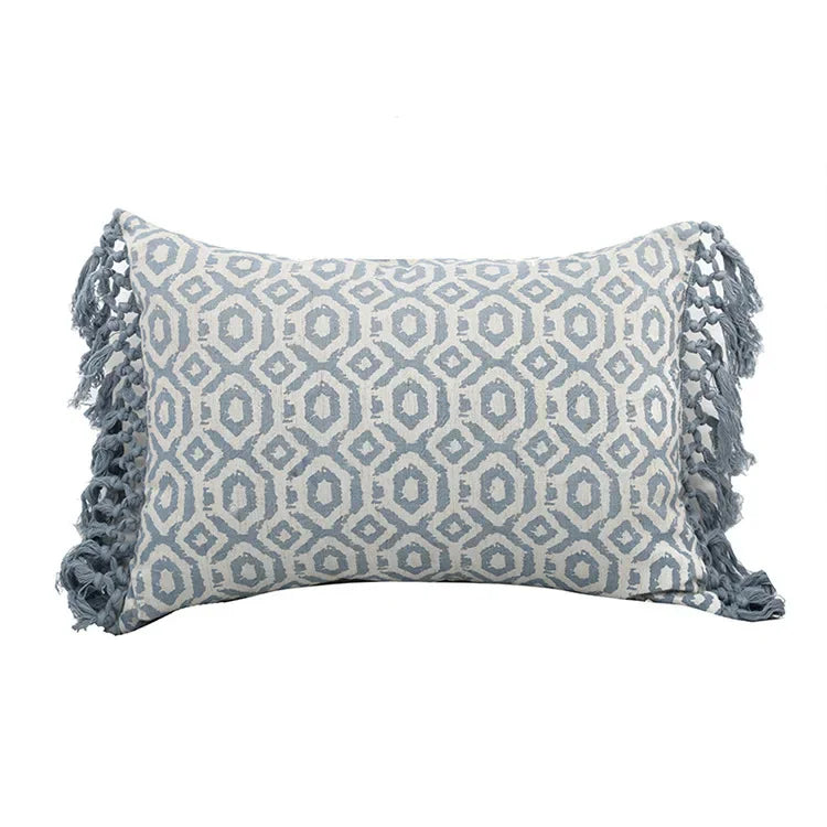 DecorBites™ Blue Geometric Tufted Long Waist Pillowcase Set, 30x100cm