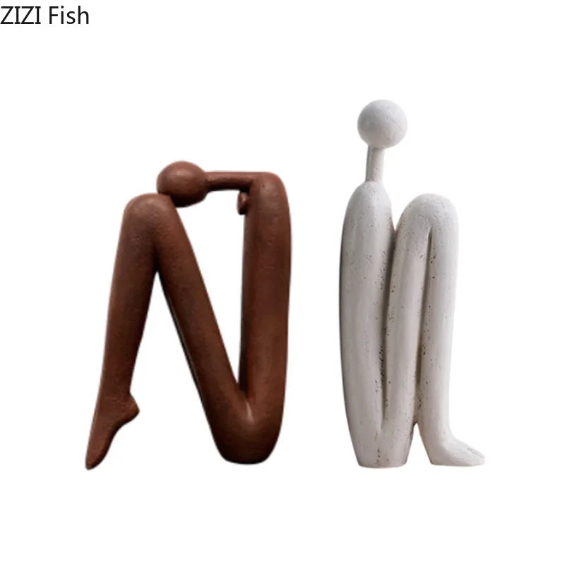 DecorBites™ Abstract Figure Resin Sculpture Desk Decor Modern Home Ornament