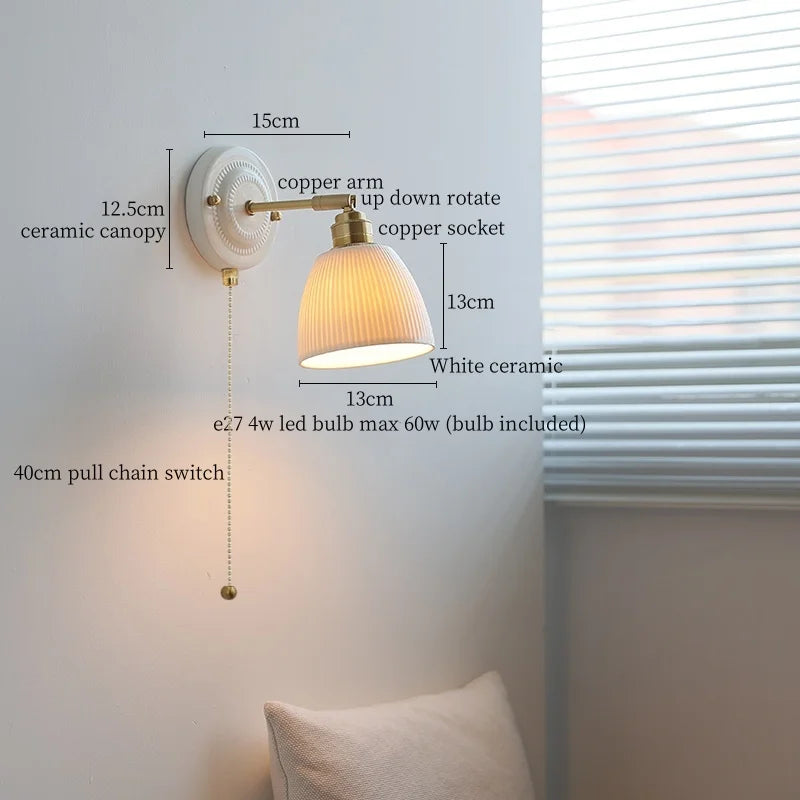 DecorBites™ Ceramic LED Wall Lamp Bedroom Kitchen Bathroom Mirror Bedside Stair Light