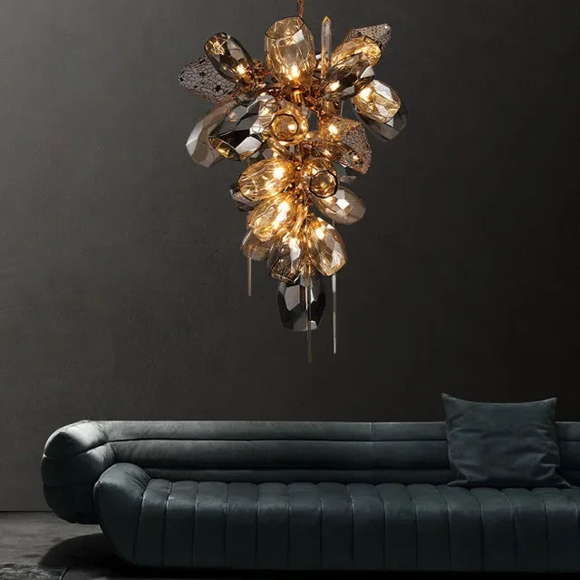 DecorBites™ Crystal Duplex Chandelier - Modern Designer Living Room Lighting