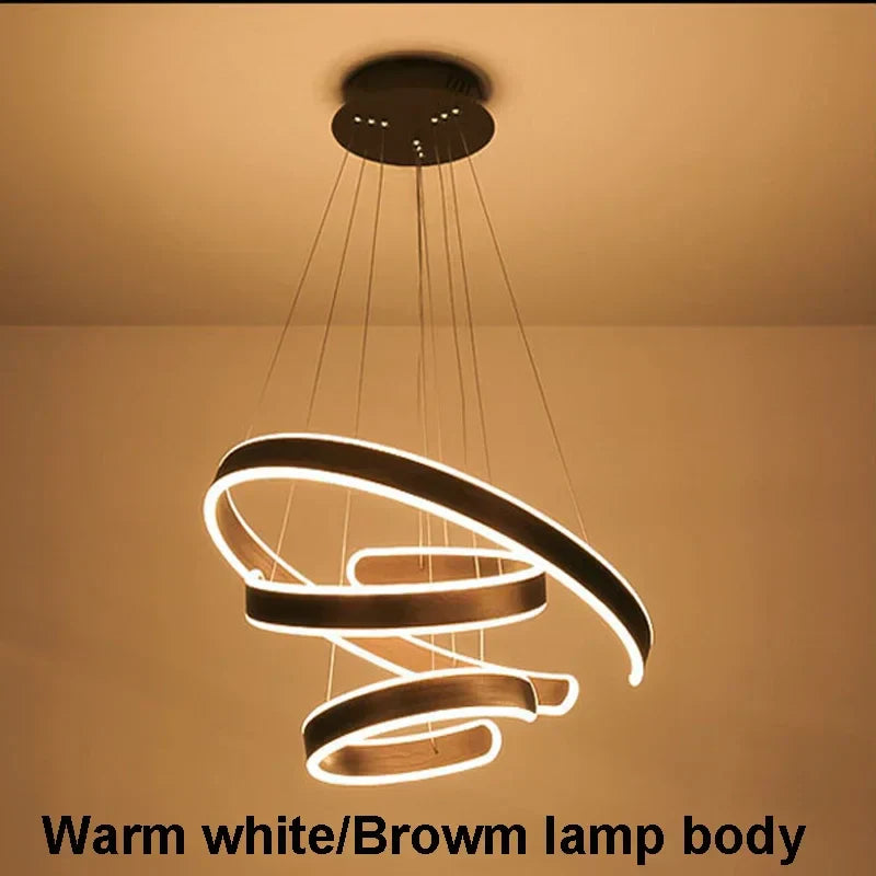 DecorBites™ Circle Rings Acrylic Aluminum LED Ceiling Lamp