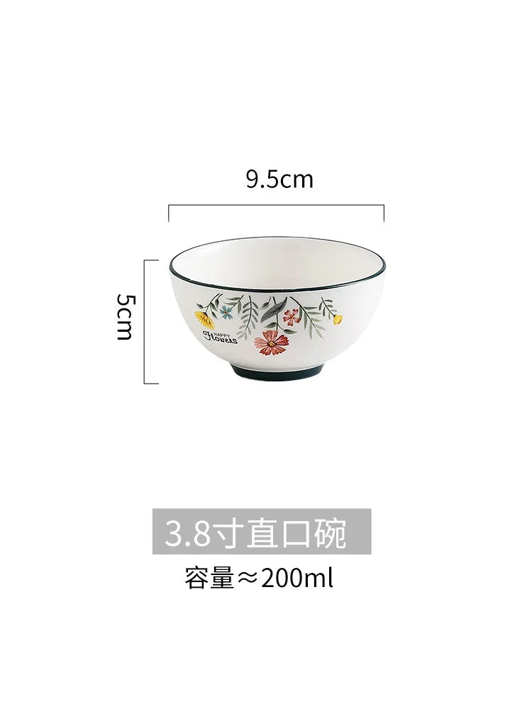 DecorBites™ Bone China Rice Noodles Bowl and Dinner Plate Set