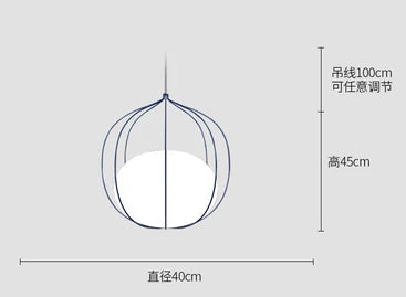 DecorBites™ Birdcage Pendant Light for Dining Room Home Fixtures, Nordic Design E27 Bedroom Lamp