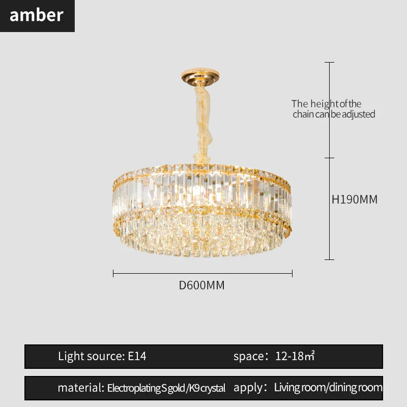 DecorBites™ Crystal Chandelier: Elegant Modern Lighting for Living Room, Bedroom, and Restaurant.
