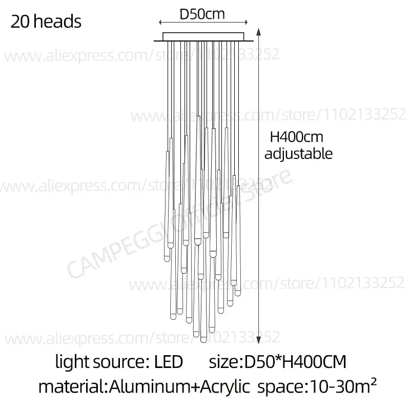 DecorBites™ Conical LED Nordic Chandelier: Modern Designer Interior Decoration Lighting