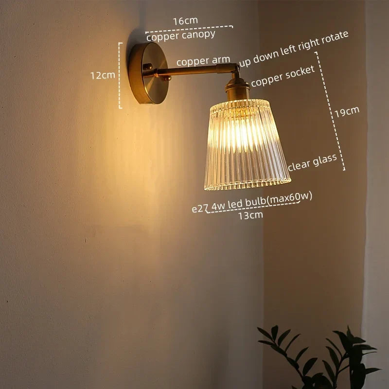 DecorBites™ LED Glass Wall Lights Modern Decor for Bedroom Living Room Bar Balcony.