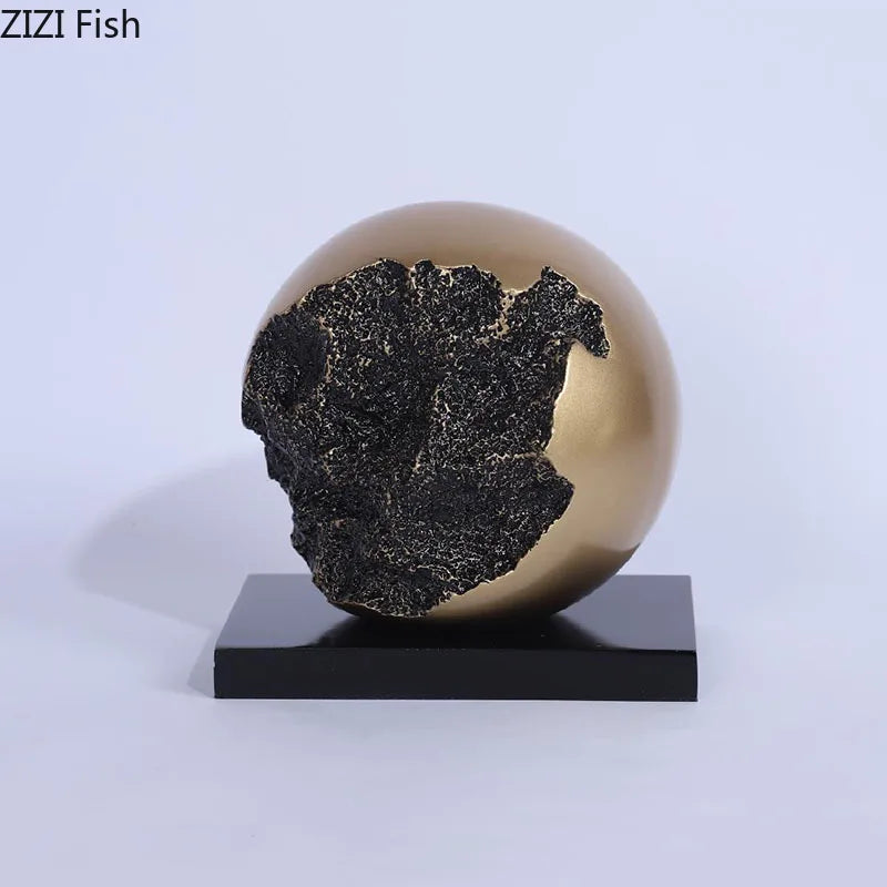 DecorBites™ Bronze Sphere Sculpture Desk Ornament Modern Home Decor