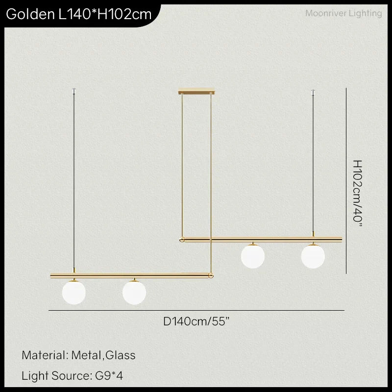 DecorBites™ LED Linear Hanging Lamp for Home Modern Minimalist Living Room Chandelier