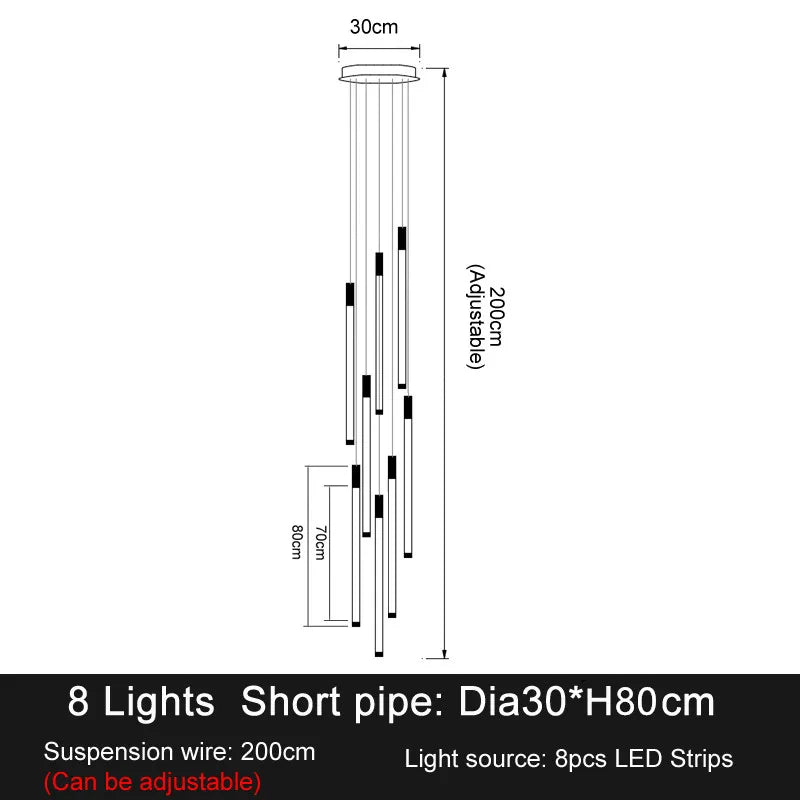 DecorBites™ Elegant LED Chandelier for Staircase & Living Room Décor