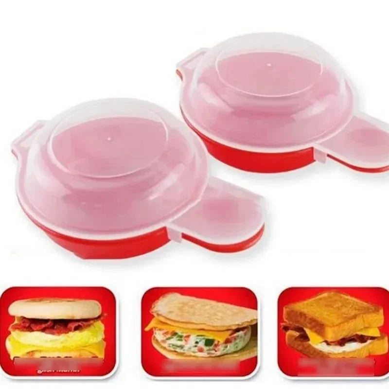 DecorBites™ Easy Eggwich Microwave Egg Cooker & Burger Press Set - Hamburger Pattie Maker