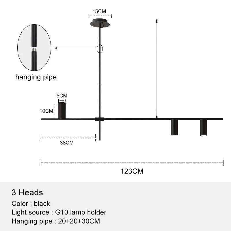 DecorBites™ Black Chandelier Pendant Lights for Dining Table, Kitchen, Living Room