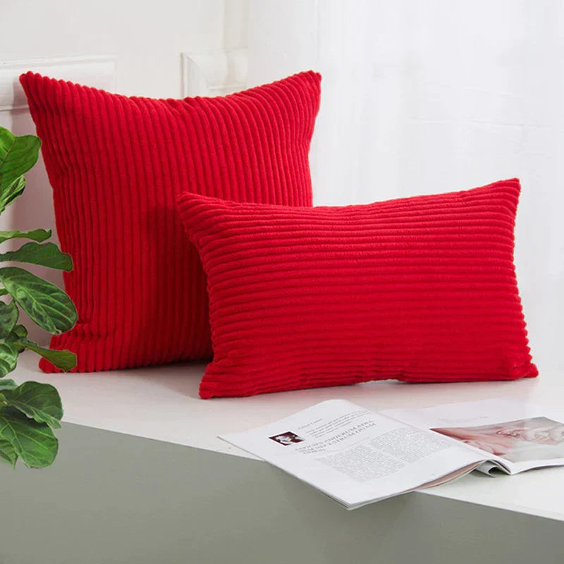 DecorBites™ Corduroy Striped Cushion Cover 30-60cm Soft Comfortable Throw Pillow Case Home Decor