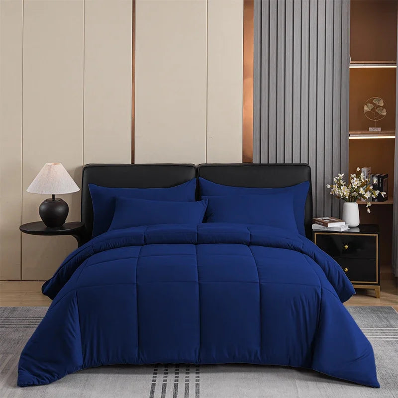 DecorBites™ Large Square Quilted Duvet Queen Spring Autumn Blanket, Four Seasons Comfort