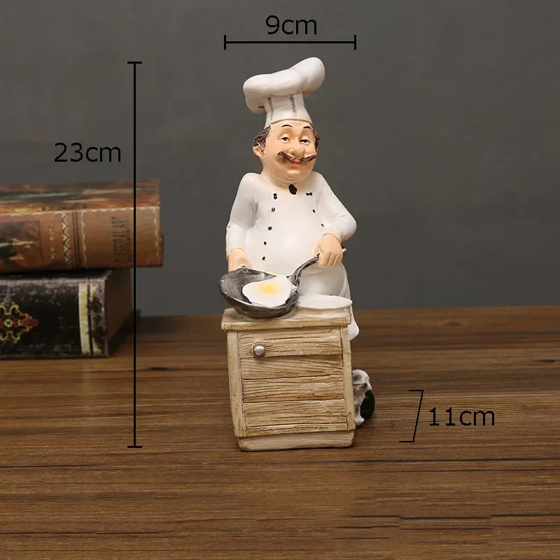 DecorBites™ Bearded Chef Resin Figure Sculpture Modern Kitchen Desk Decor Ornaments