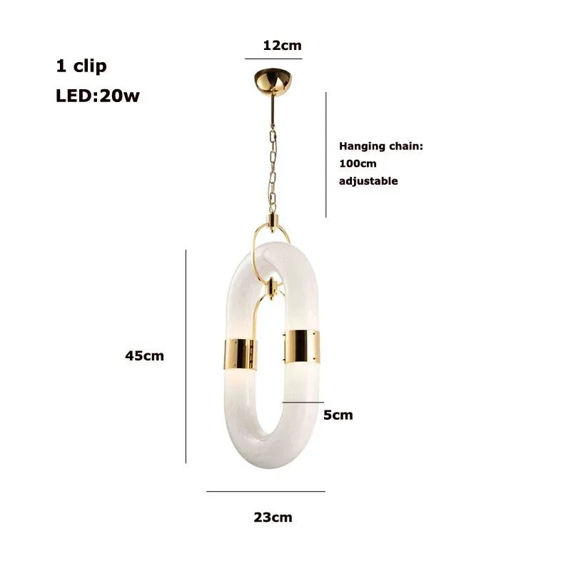 DecorBites™ Crystal Gold Chain Chandelier Ceiling Lamp for Home Décor