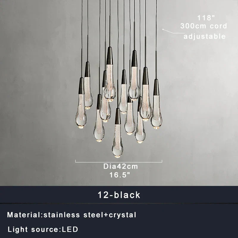 DecorBites™ Crystal Ceiling Pendant Lights for Dining Room, Luxury Designer Foyer Decor Lighting