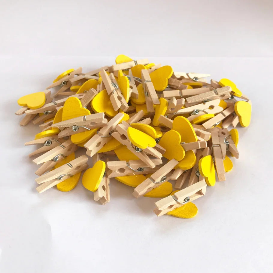 DecorBites™ 50-Piece Mini Wooden Clips for Photos Crafts, 25mm Small Clothespin Decoration