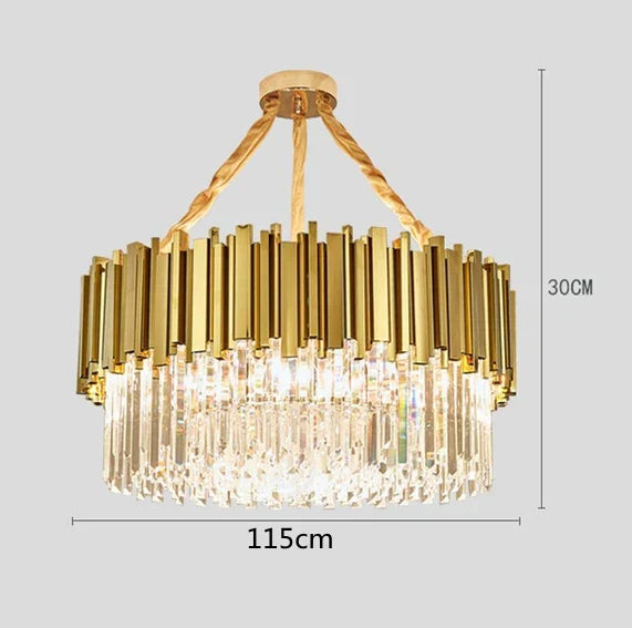 DecorBites™ Crystal LED Pendant Lights: Luxury Gold Plating Metal Hanging Lamp for Living, Dining, Bedroom