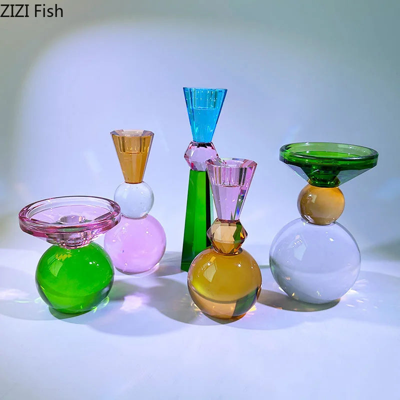 DecorBites™ Crystal Candle Holders: Romantic Candlestick & Wax Melt Burner for Modern Home Decor