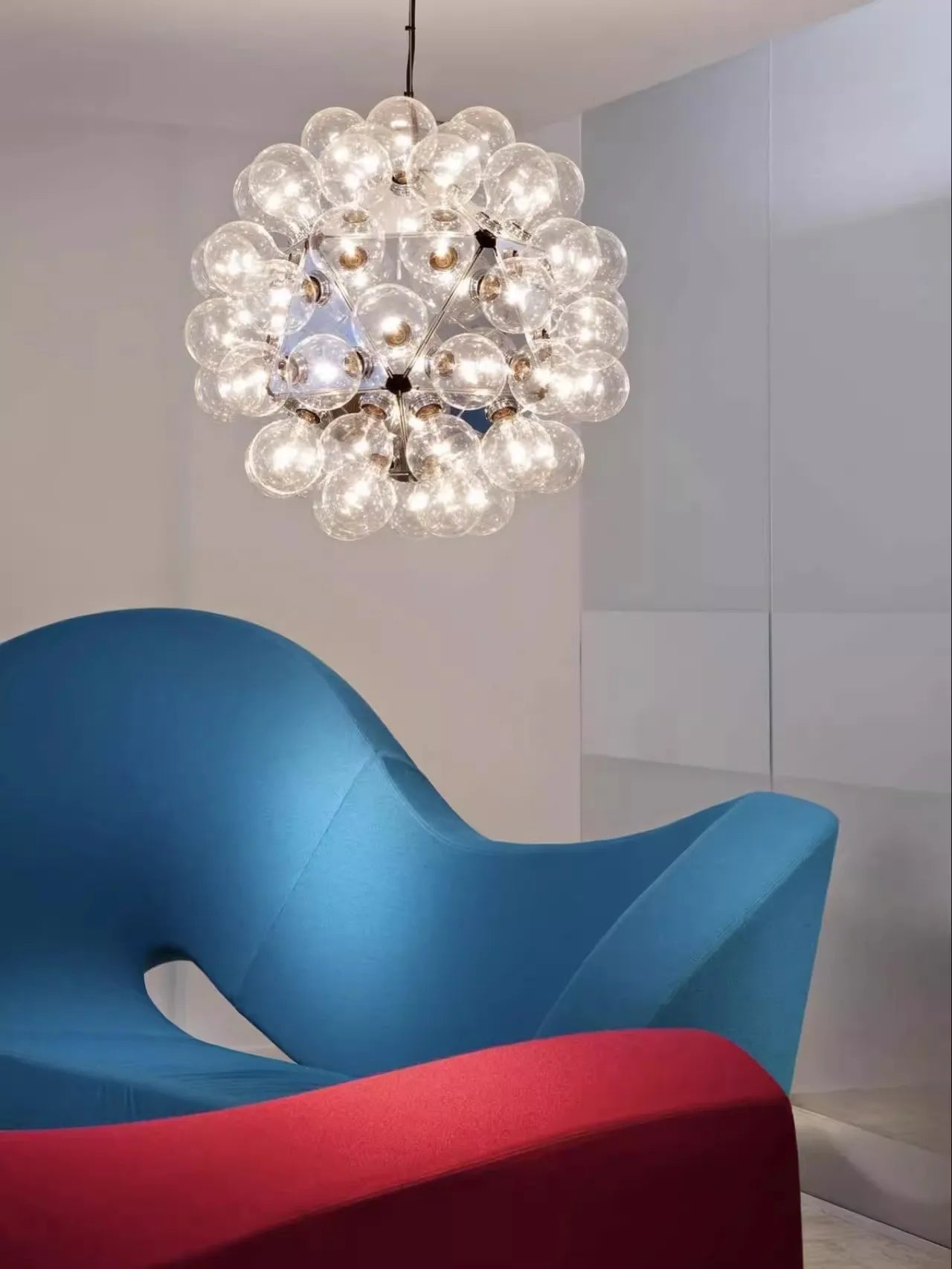 DecorBites™ Glass Dandelion G4 LED Chandelier - Gold Chrome Black Hardware