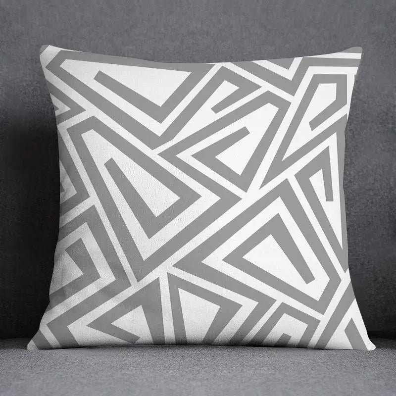 DecorBites™ Geometric Floral Print Lumbar Pillow Case 45X45cm Sofa Cushion Cover