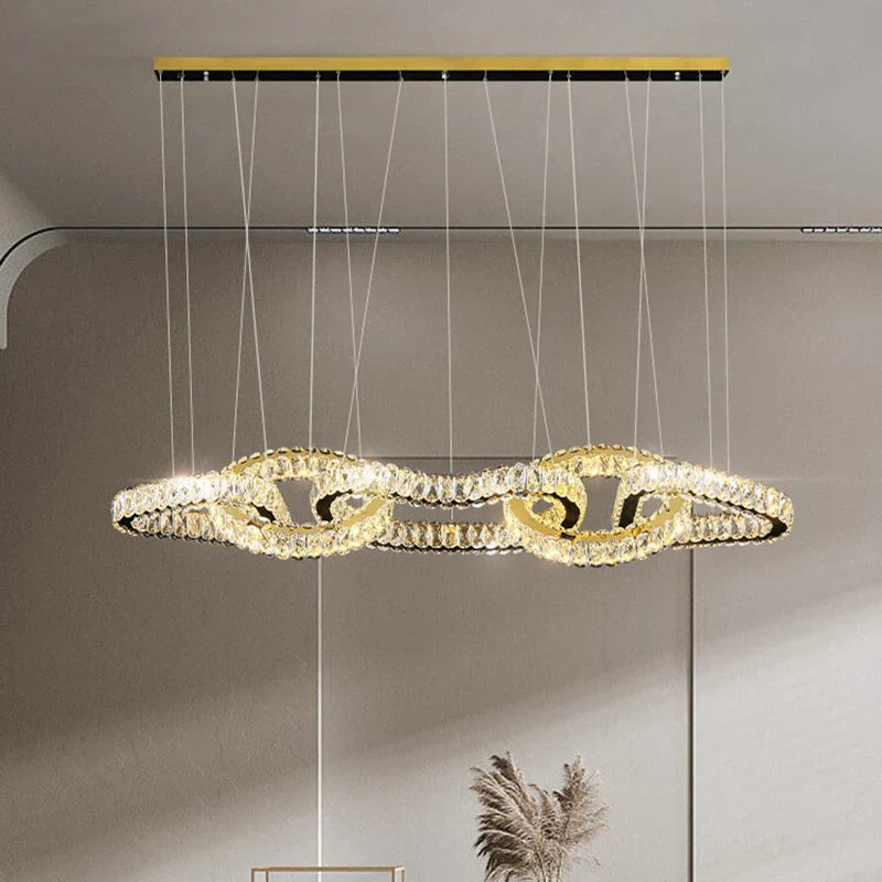 DecorBites™ Crystal Chandelier: Luxury Living Room & Dining Room Pendant Light