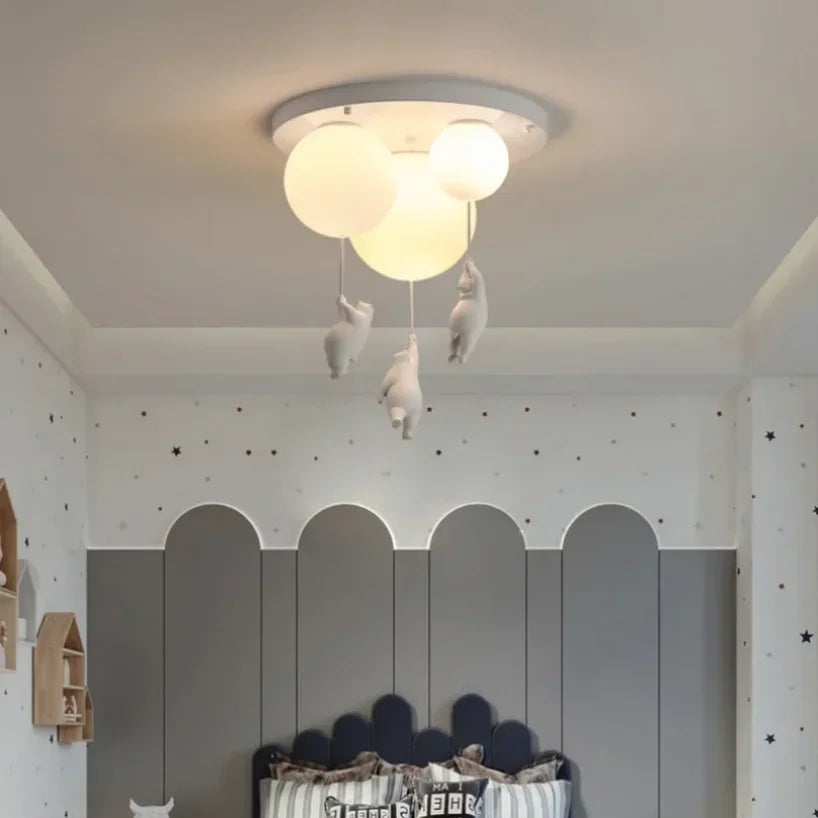 DecorBites™ Bear Pendant Light: Kids Bedroom Chandelier LED Balloon Ceiling Lamp