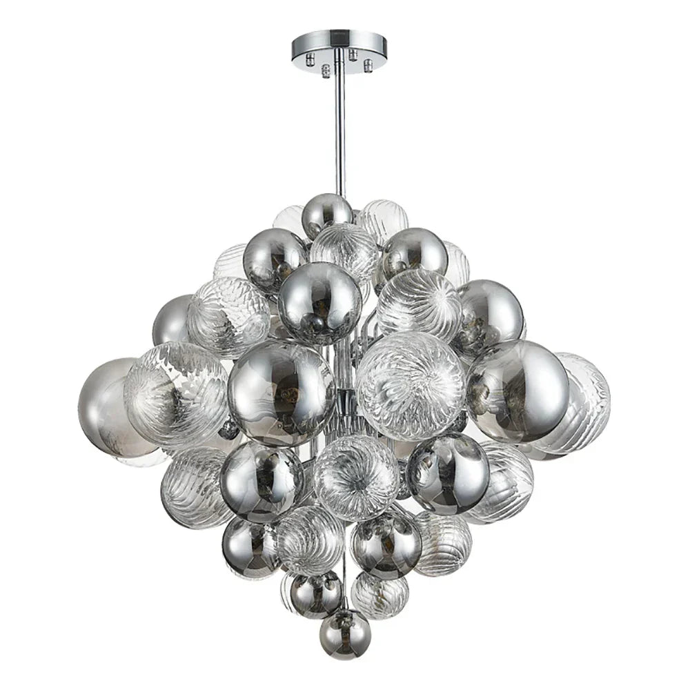DecorBites™ Glass Bubble Ceiling Chandelier LED Living Room Bedroom Decor Minimalist Hanging Lamp