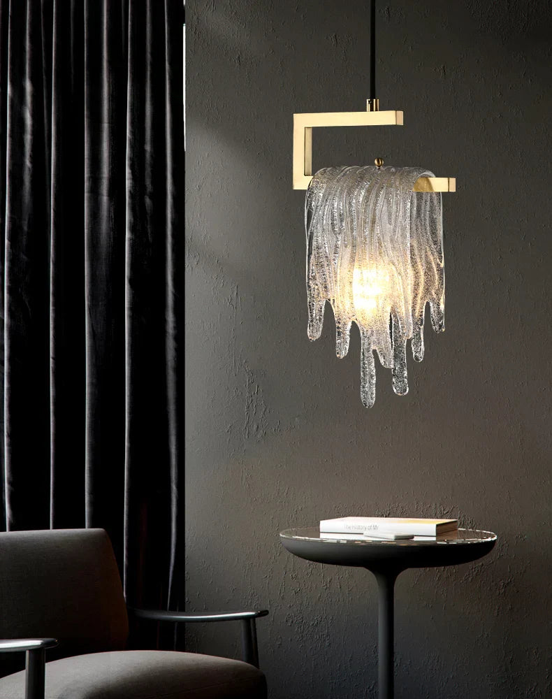 DecorBites™ Icicle Glass Pendant Light for High-End Bedroom & Living Room Decor