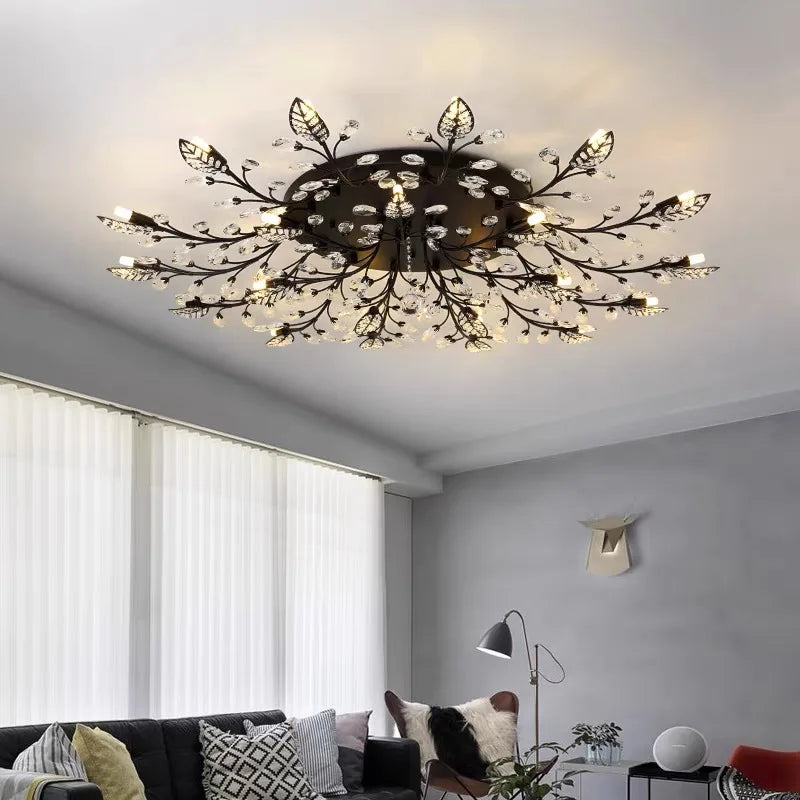 DecorBites™ Crystal Ceiling Chandelier for Living Room Bedroom Kitchen Indoor LED Lighting