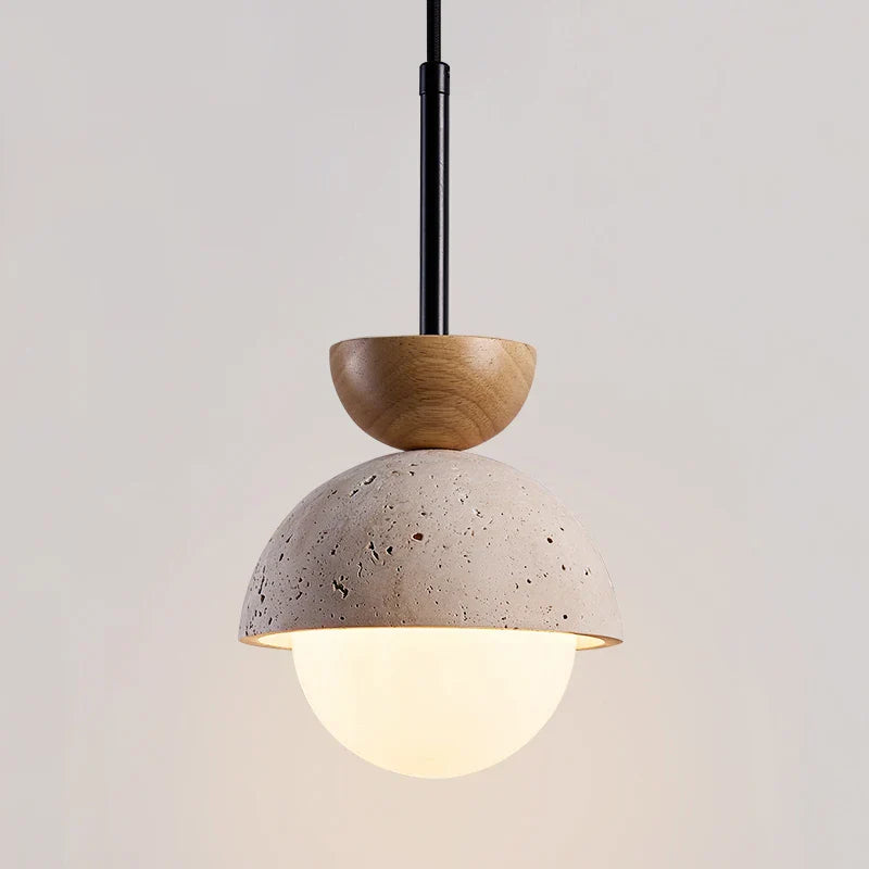 DecorBites™ Yellow Travertine LED Pendant Lights for Kitchen Island Bedroom Dining Table