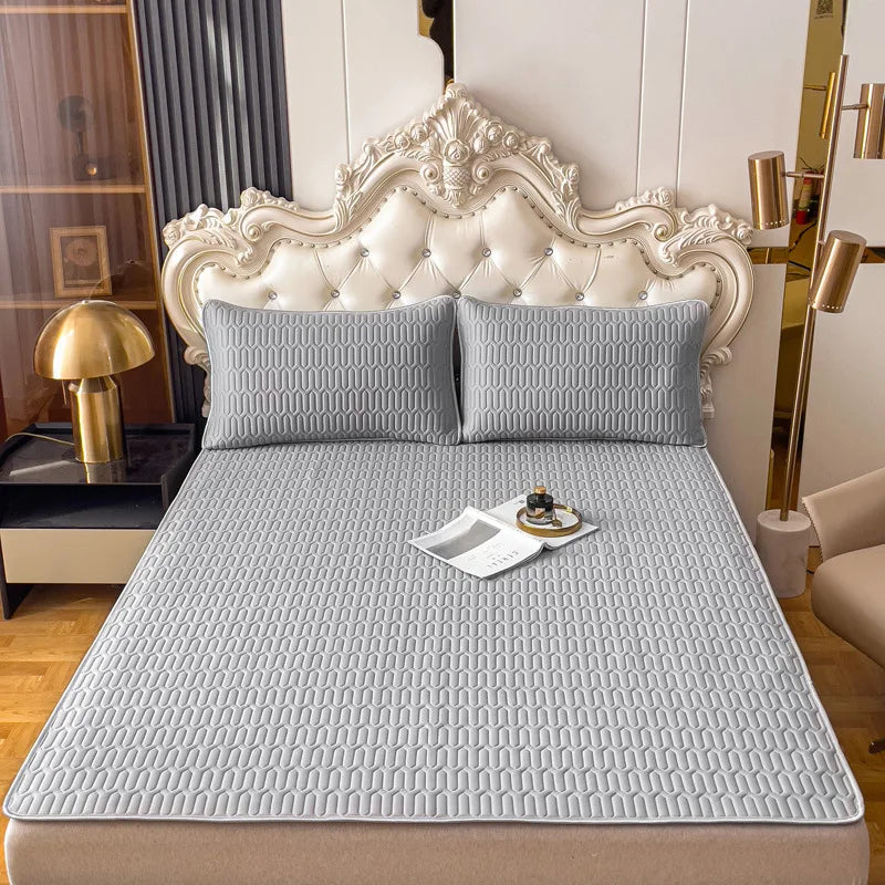 DecorBites™ Cooling Latex Summer Mat Set with Rayon Quilted Sheet & Pillowcase