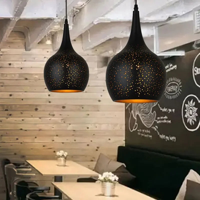 DecorBites™ Black Nordic Industrial Pendant Light Chandelier Retro Decor E27 Dining Kitchen Lamp