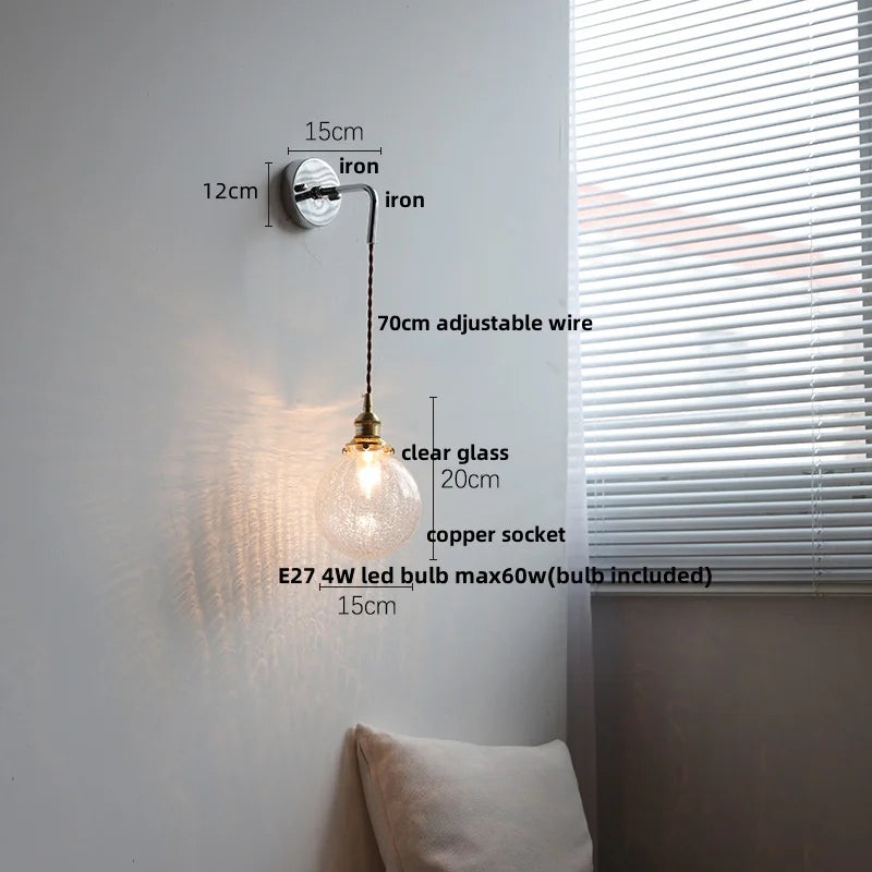 DecorBites™ Ceramic LED Wall Sconce Pull Chain Switch Bedside Lamp White Nordic Modern Fixtures
