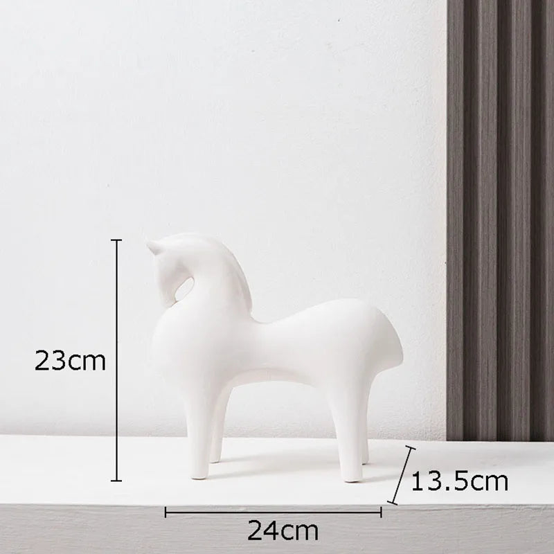 DecorBites™ Abstract Ceramic Horse Sculpture Decorative Figurine