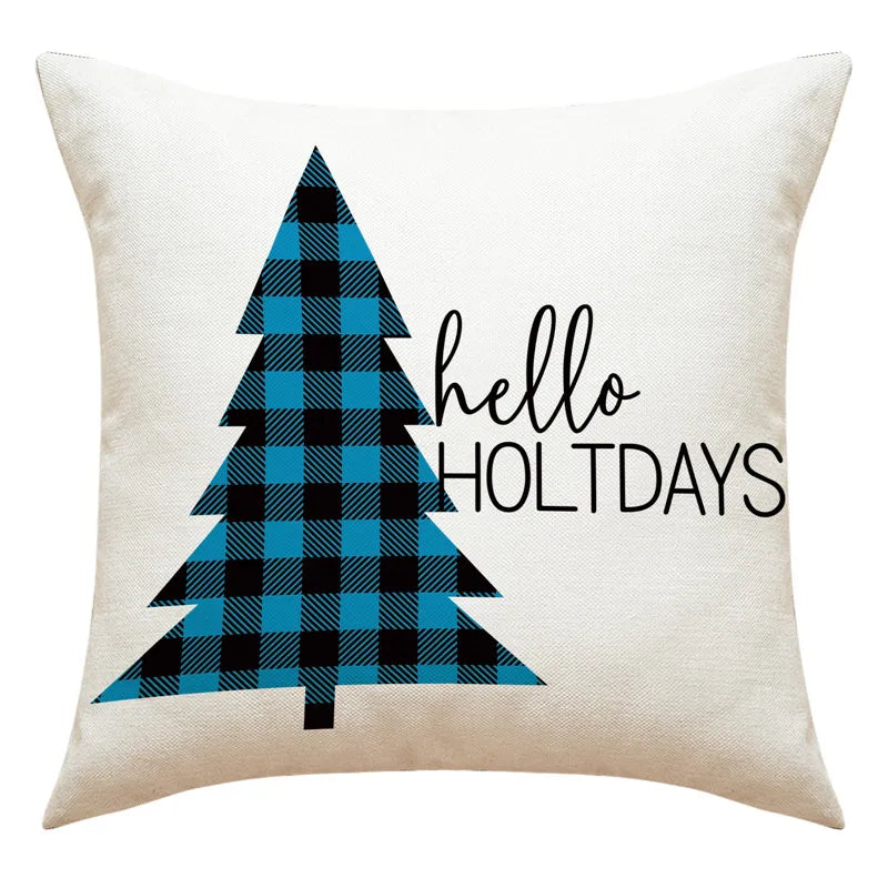 DecorBites™ Christmas Pillowcase: Santa Claus Snowman Print for Living Room Sofa Decor