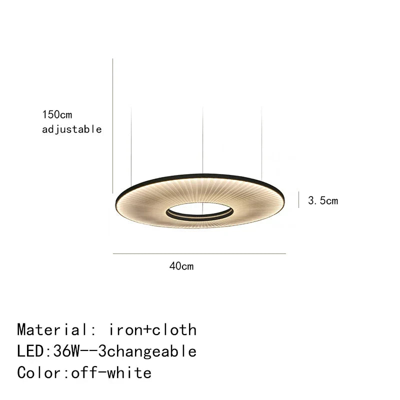 DecorBites™ Dix Iris Pendant Light Fabric Round Ring Aesthetics Art Decor Light