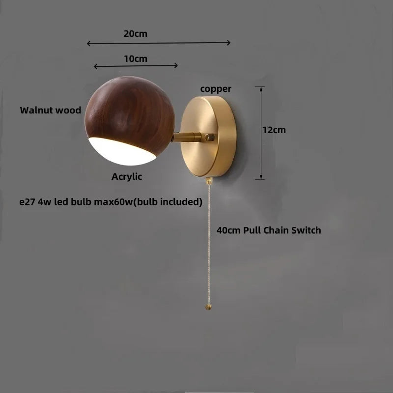 DecorBites™ LED Wood Base Wall Sconce Modern Art Light Fixture for Living Room & Bathroom
