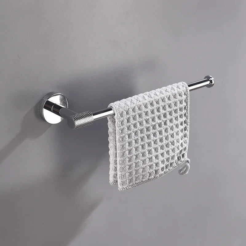 DecorBites™ Bathroom Accessories Set: Rose Gold Chrome Hook, Brushed Gold Towel Rack, Stainless Steel Toilet Paper Holder