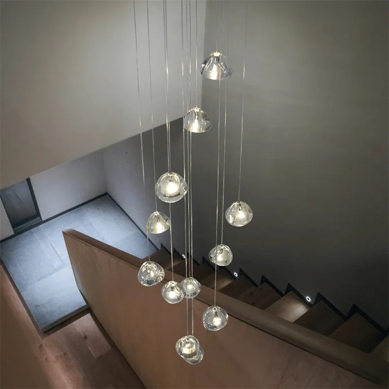 DecorBites™ Crystal LED Chandelier Water Droplet Design Luxury Ball Hanging Lamp