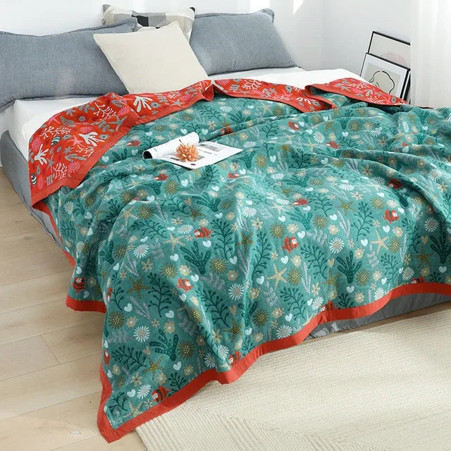 DecorBites™ Cotton Leisure Blanket: Luxury Soft Blanket for Summer, Single/Double Bedspread, Sofa Towel - Nordic Home Decor