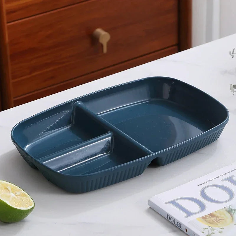 DecorBites™ Divided Dish Diet Plate with 3 Compartments, Microwave Safe Dinnerware for Adults