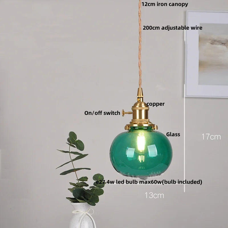 DecorBites™ Glass Globe LED Pendant Light - Adjustable Modern Nordic Hanging Fixture
