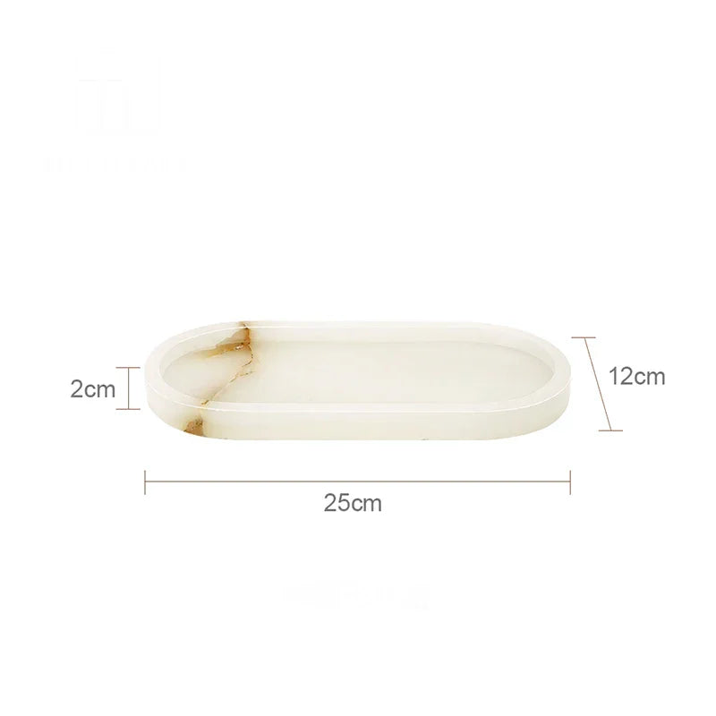 DecorBites™ Calacatta Marble Vanity Tray for Perfume Candles Jewelry Luxury Home Decor