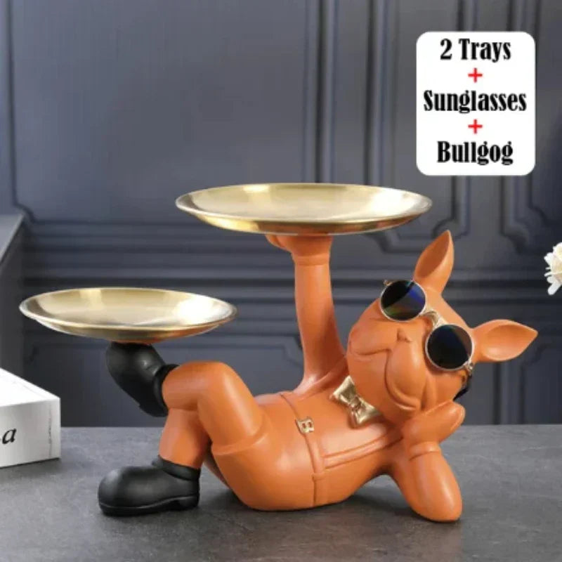 DecorBites™ Bulldog Animal Figurine: Cool Dog Statue for Stylish Home Decor