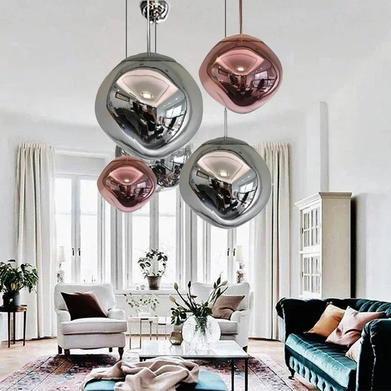 DecorBites™ Nordic Lava Glass Chandelier - Minimalist Bedroom Dining Room Pendant Lamp