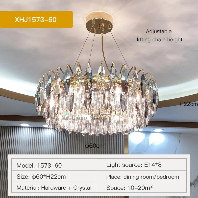 DecorBites™ Crystal Atmosphere Chandelier: Modern Luxury for Living Room, Dining Room, Bedroom