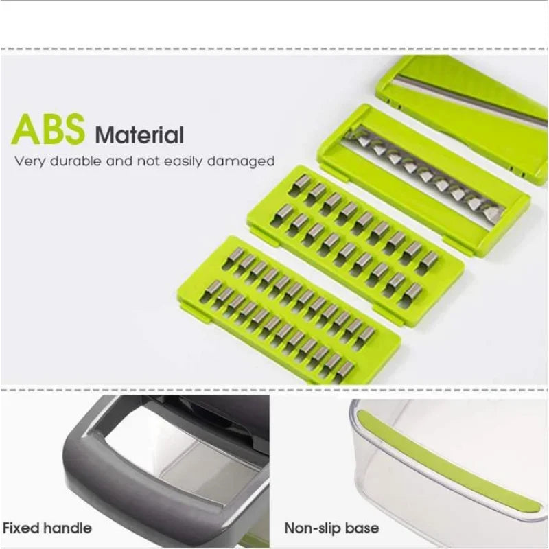 DecorBites™ 3-in-1 Vegetable Slicer Cutter Grater with Basket - Kitchen Essential