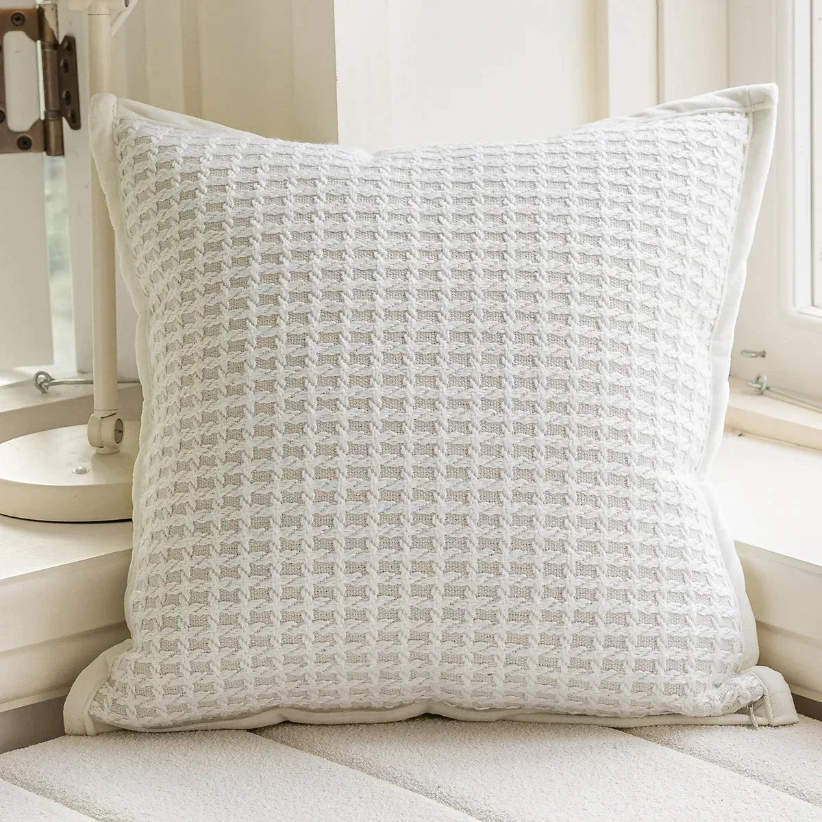 DecorBites™ Camellia Jacquard Embroidery Pillow Cover Luxury Decorative Nordic Living Room