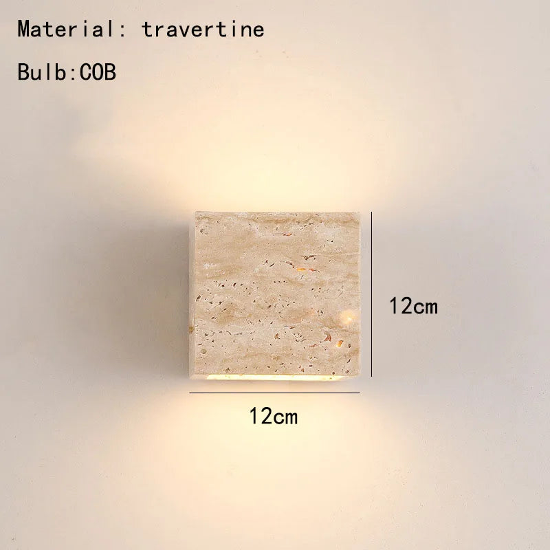 DecorBites™ Cuboid Stone LED Wall Lamp 3000K Parlor Bedroom Stairs Creative Lighting